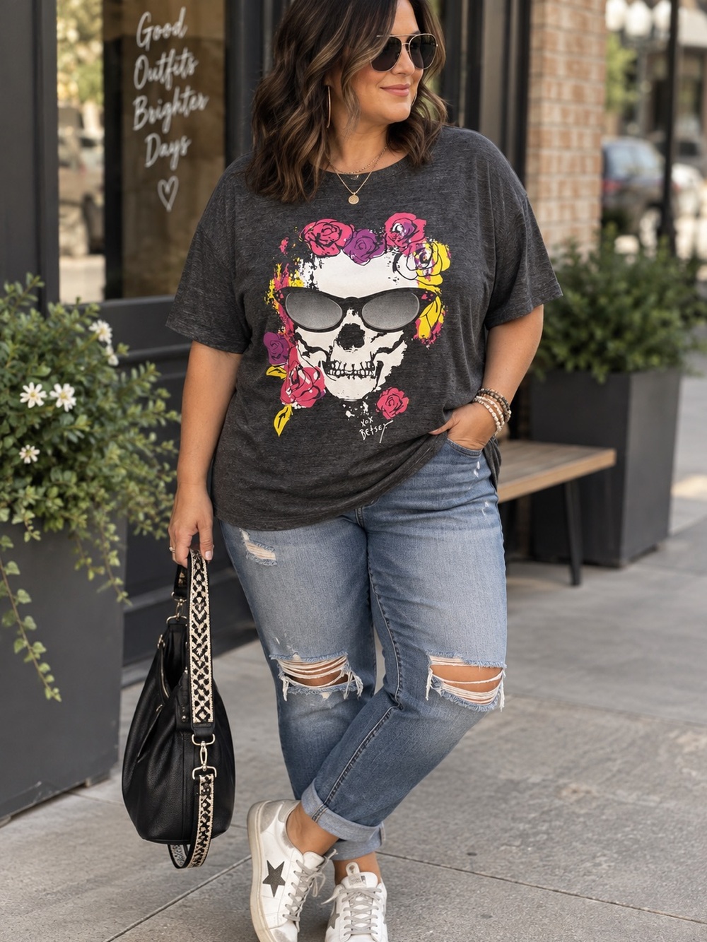 Betsey Johnson for Torrid Skull Rose Graphic Tee Size 3x NWOT